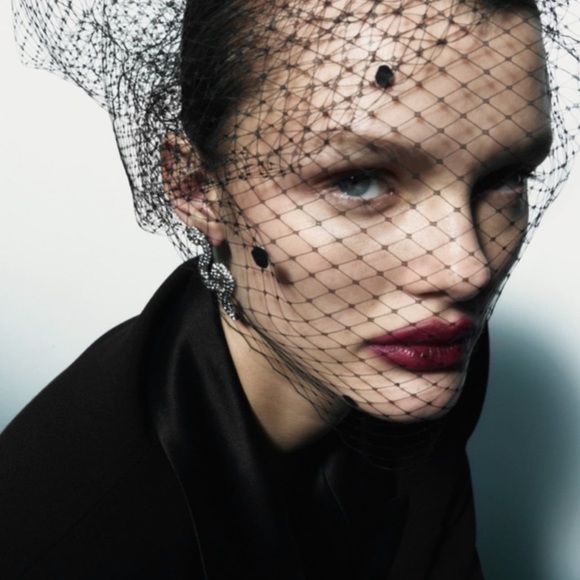 NEW ZARA SNAKE EARRINGS SILVER METAL RHINESTONE CRYSTAL SPARKLE GLITTER Party - Picture 2 of 6